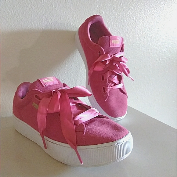 Puma Shoes - Puma Suede Vikky Platform Ribbon Sneaker